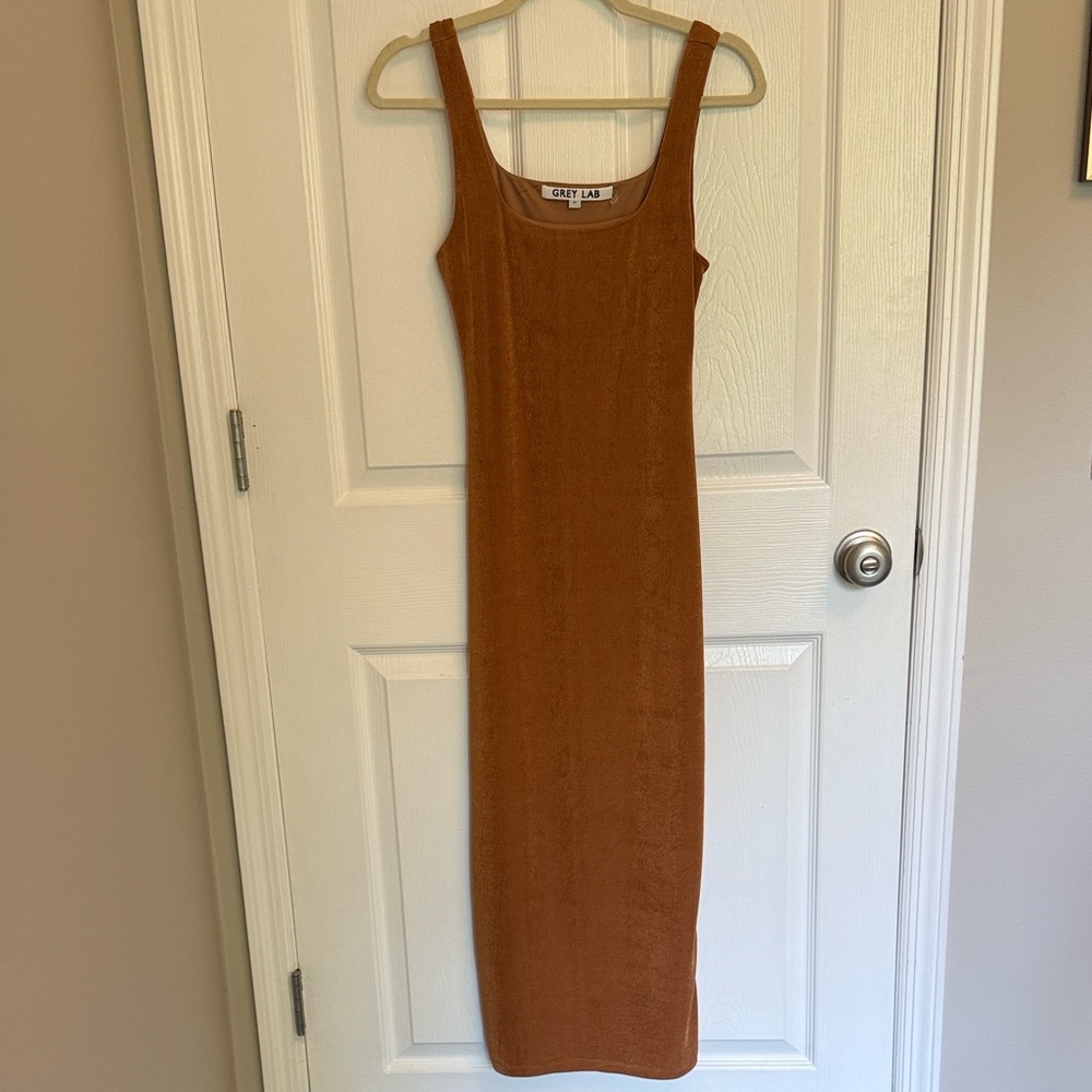 GREY LAB Slinky Maxi Dress in Camel